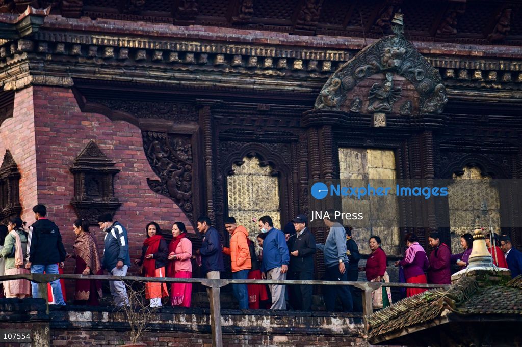 KATHMANDU, NEPAL, OCTOBER 20, 2026: Devotees queue to enter Taleju Bhawani Temple at Hanuman Dhoka Durbar Square in Kathmandu on Maha Nawami, the ninth day of Dashain. The historic temple opens to the general public only once a year on this occasion, allowing worshippers to offer prayers to Goddess Taleju Bhawani. (Photo by Safal Prakash Shrestha/JNA Press via Nexpher Images)