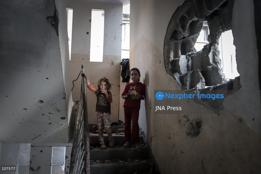 GAZA CITY, PALESTINE, OCTOBER 20, 2026: Palestinians inspect damage to a residential apartment following an Israeli airstrike in the Rimal neighbourhood of Gaza City. The early-morning strike killed Akram Yassin and his wife, according to medical sources. Skaik / JNA Press. (Photo by Mohammed M Skaik/JNA Press via Nexpher Images)