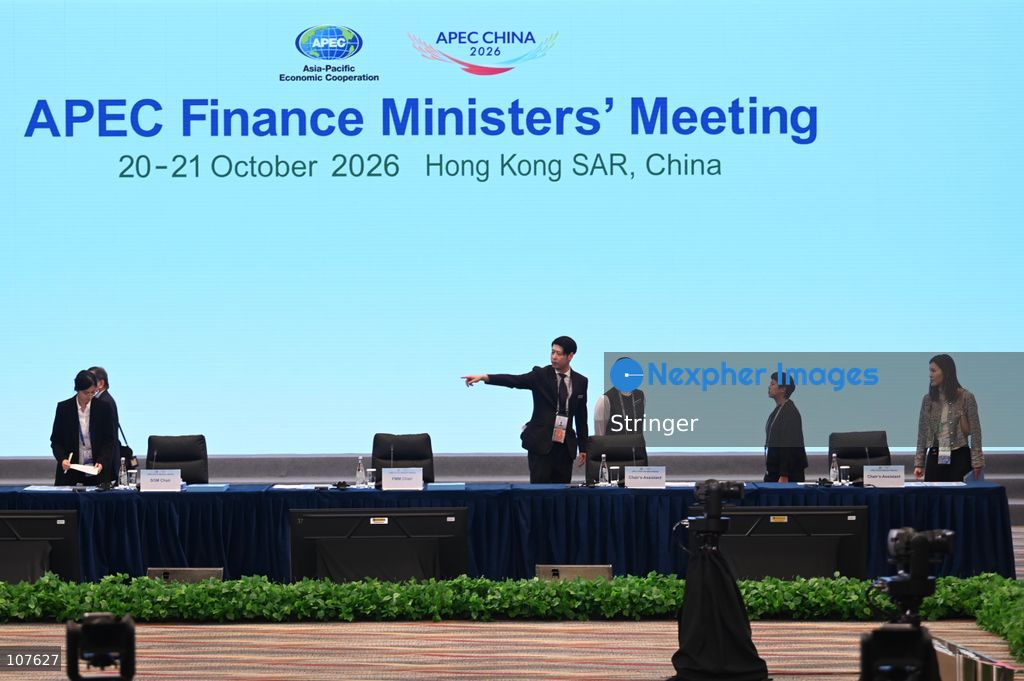 A general view showing staffs working during APEC Finance Ministers' Meeting on October 20, 2026 in Hong Kong. (Photo by Stringer/Nexpher Images)