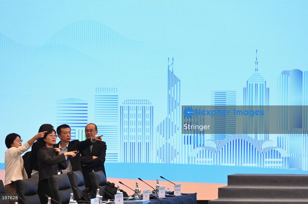 A general view showing staffs working during APEC Finance Ministers' Meeting on October 20, 2026 in Hong Kong. (Photo by Stringer/Nexpher Images)