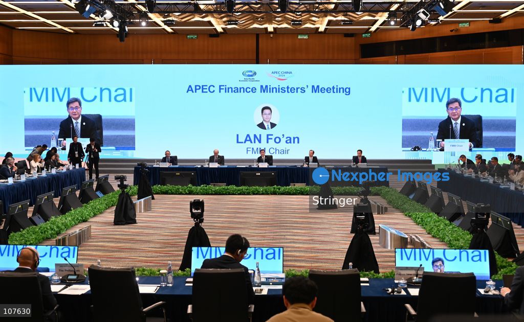 Lan Fo'an, China's Finance Minister speaking during APEC Finance Ministers' Meeting on October 20, 2026 in Hong Kong. (Photo by Stringer/Nexpher Images)