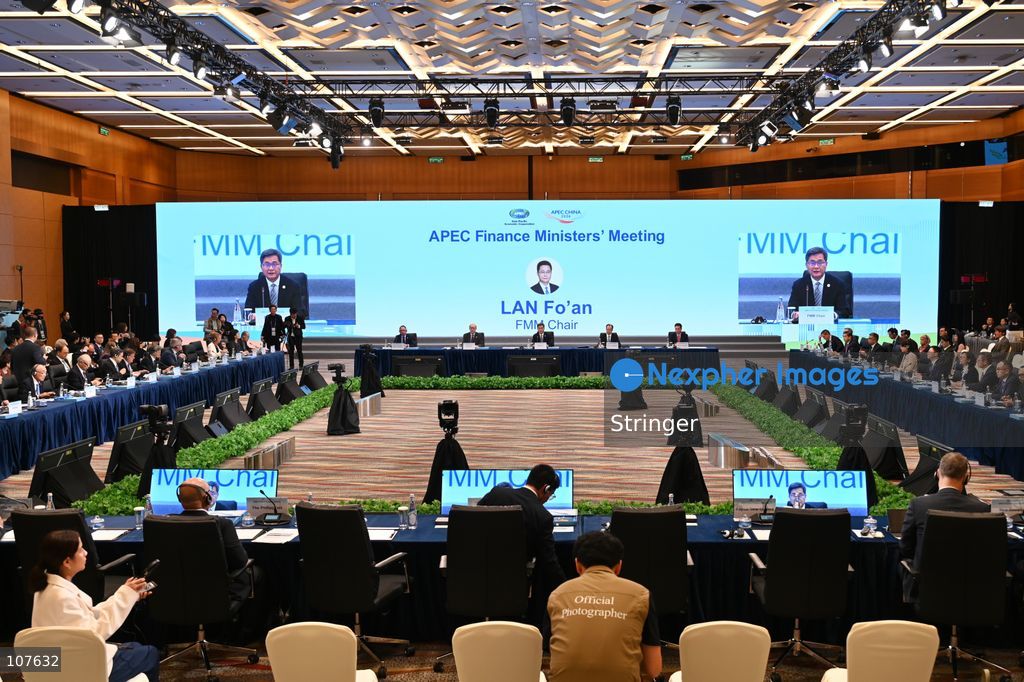 Lan Fo'an, China's Finance Minister speaking during APEC Finance Ministers' Meeting on October 20, 2026 in Hong Kong. (Photo by Stringer/Nexpher Images)