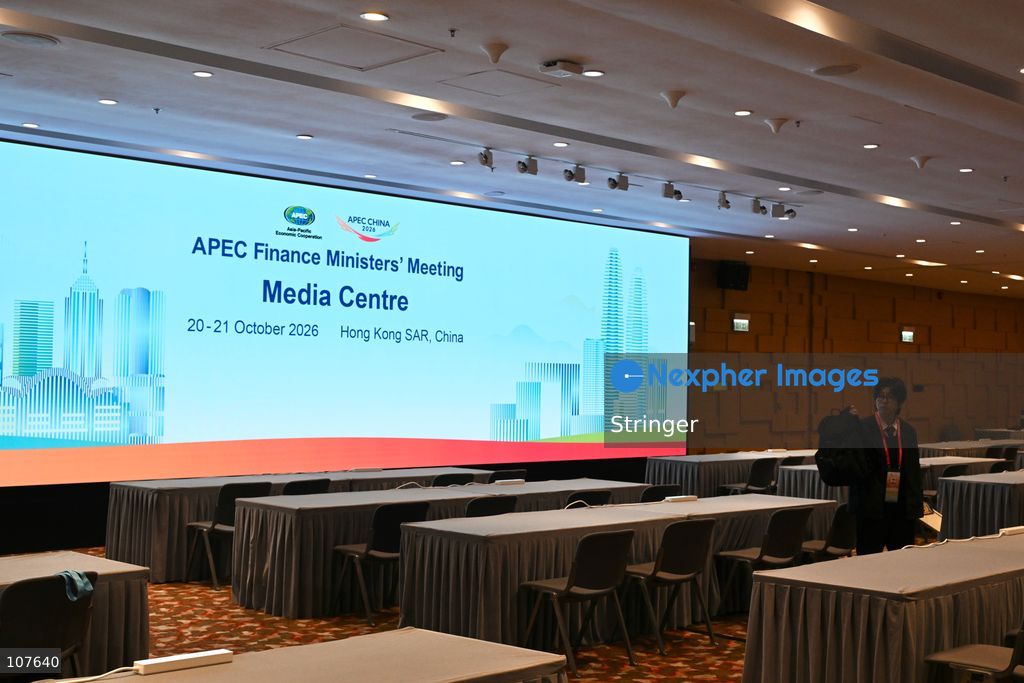 A general view showing media center of APEC Finance Ministers' Meeting on October 20, 2026 in Hong Kong. (Photo by Stringer/Nexpher Images)