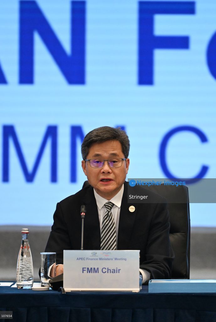 Lan Fo'an, China's Finance Minister speaking during APEC Finance Ministers' Meeting on October 20, 2026 in Hong Kong. (Photo by Stringer/Nexpher Images)