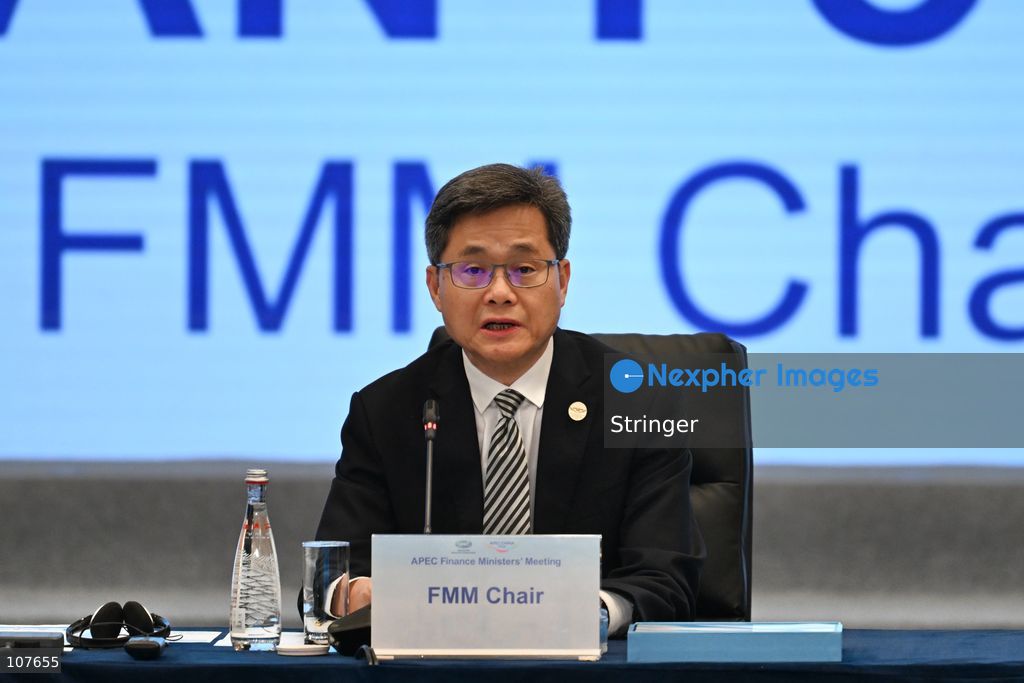 Lan Fo'an, China's Finance Minister speaking during APEC Finance Ministers' Meeting on October 20, 2026 in Hong Kong. (Photo by Stringer/Nexpher Images)