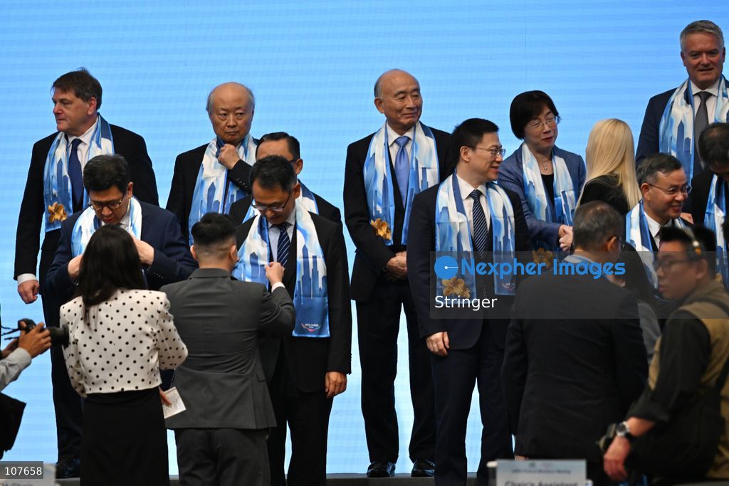 Members waiting group photo during APEC Finance Ministers' Meeting on October 20, 2026 in Hong Kong. (Photo by Stringer/Nexpher Images)