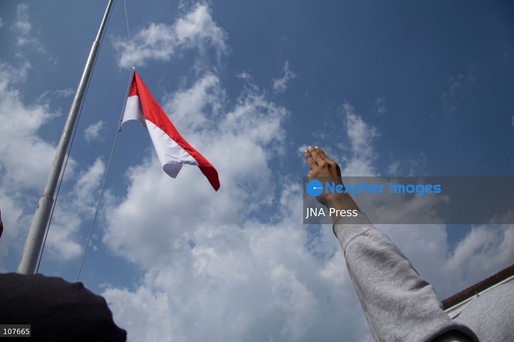 YOGYAKARTA, INDONESIA - OCTOBER 20, 2026: Students gather at the Special Region of Yogyakarta (DIY) Regional People's Representative Council (DPRD) building during a protest against the central government, which has been in office for two years. Students from Muhammadiyah University of Yogyakarta (UMY) later marched to the Zero Kilometer Point in Yogyakarta to voice criticism of government policies they consider controversial and harmful to people's lives. (Photo by Topen Anggara Saputra/JNA Press via Nexpher Images)