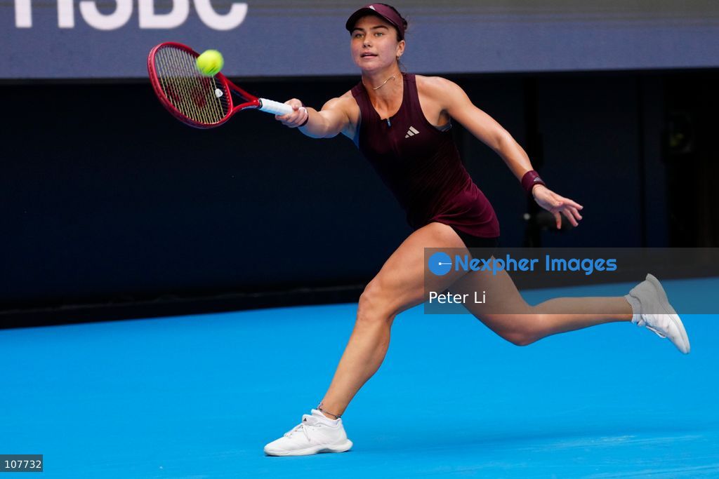 Iva Jovic of the United States in action against Iga Swiatek of Poland during Women's Singles Round of 16 match on day eight of China Open at the National Tennis Center on October 7, 2026 in Beijing, China. (Photo by Peter Li/Nexpher Images)