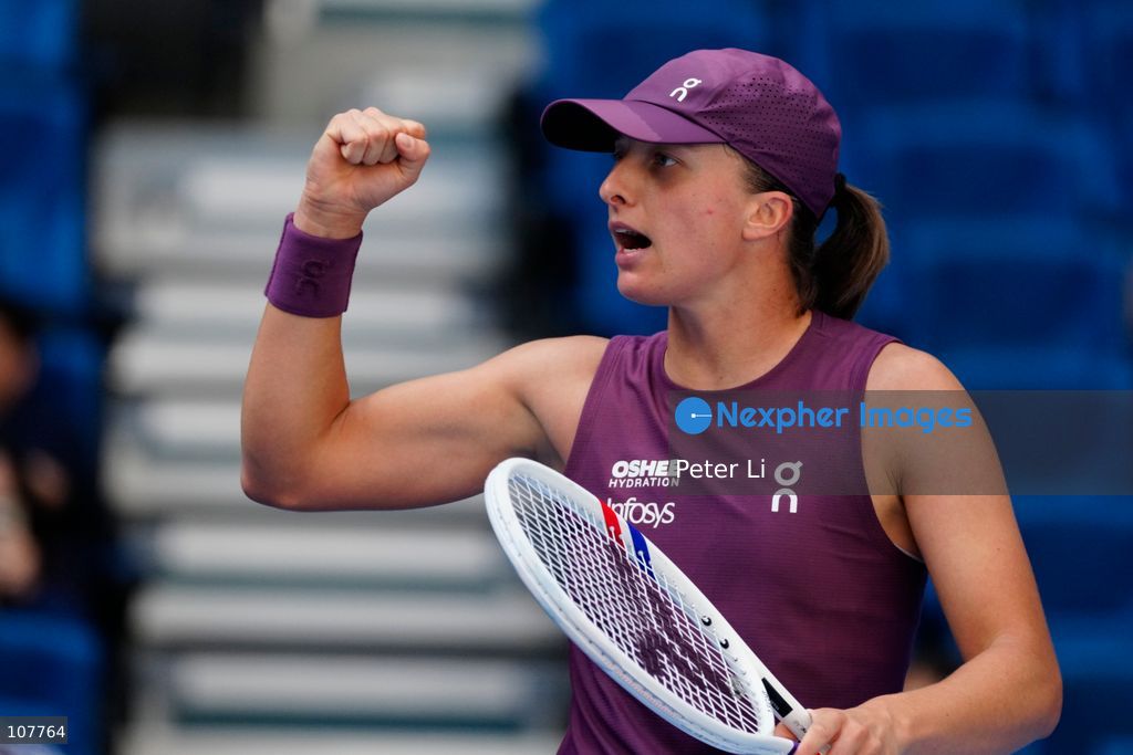 Iga Swiatek of Poland in action against Iva Jovic of the United States during Women's Singles Round of 16 match on day eight of China Open at the National Tennis Center on October 7, 2026 in Beijing, China. (Photo by Peter Li/Nexpher Images)