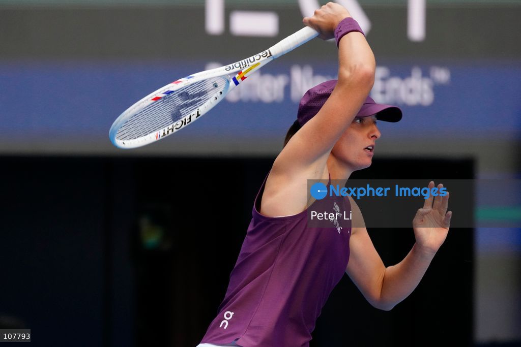Iga Swiatek of Poland in action against Iva Jovic of the United States during Women's Singles Round of 16 match on day eight of China Open at the National Tennis Center on October 7, 2026 in Beijing, China. (Photo by Peter Li/Nexpher Images)