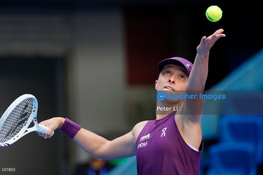 Iga Swiatek of Poland in action against Iva Jovic of the United States during Women's Singles Round of 16 match on day eight of China Open at the National Tennis Center on October 7, 2026 in Beijing, China. (Photo by Peter Li/Nexpher Images)