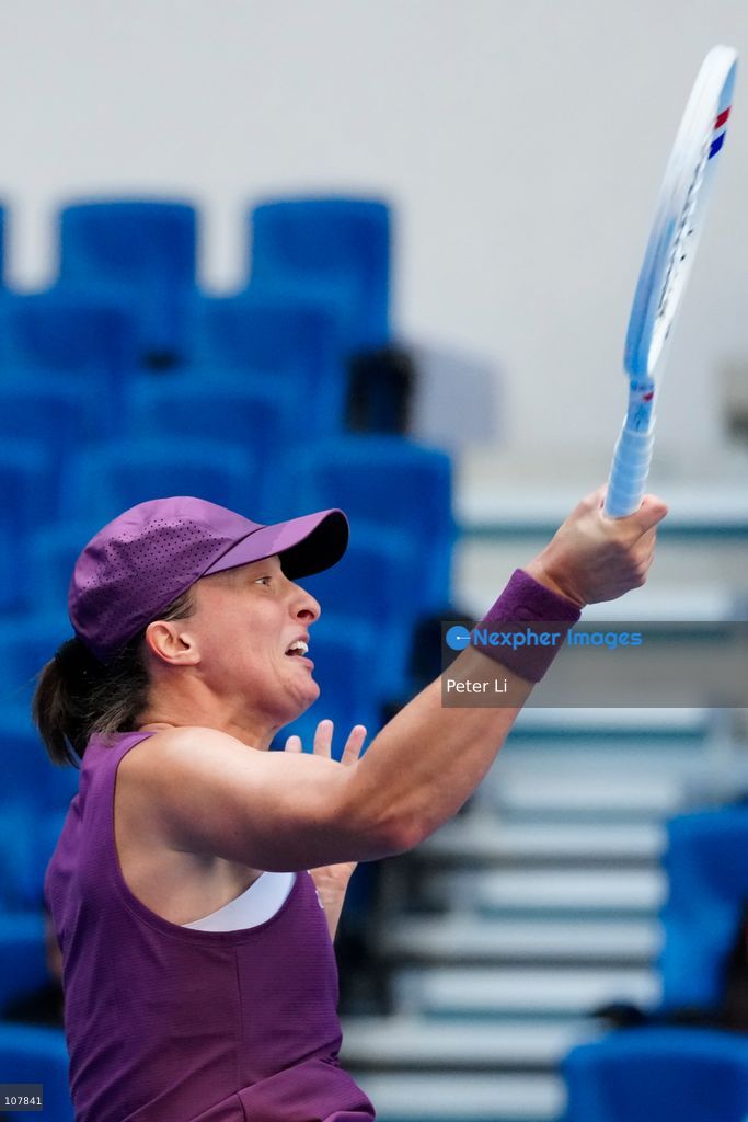 Iga Swiatek of Poland in action against Iva Jovic of the United States during Women's Singles Round of 16 match on day eight of China Open at the National Tennis Center on October 7, 2026 in Beijing, China. (Photo by Peter Li/Nexpher Images)