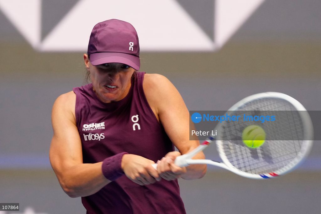 Iga Swiatek of Poland in action against Iva Jovic of the United States during Women's Singles Round of 16 match on day eight of China Open at the National Tennis Center on October 7, 2026 in Beijing, China. (Photo by Peter Li/Nexpher Images)