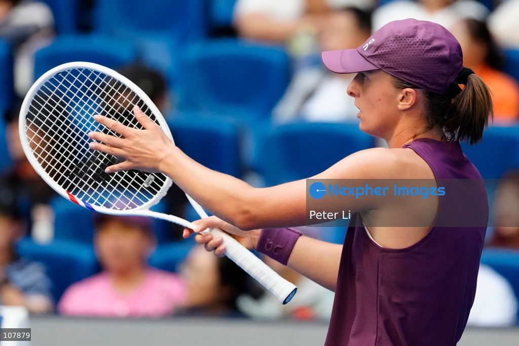 Iga Swiatek of Poland in action against Iva Jovic of the United States during Women's Singles Round of 16 match on day eight of China Open at the National Tennis Center on October 7, 2026 in Beijing, China. (Photo by Peter Li/Nexpher Images)