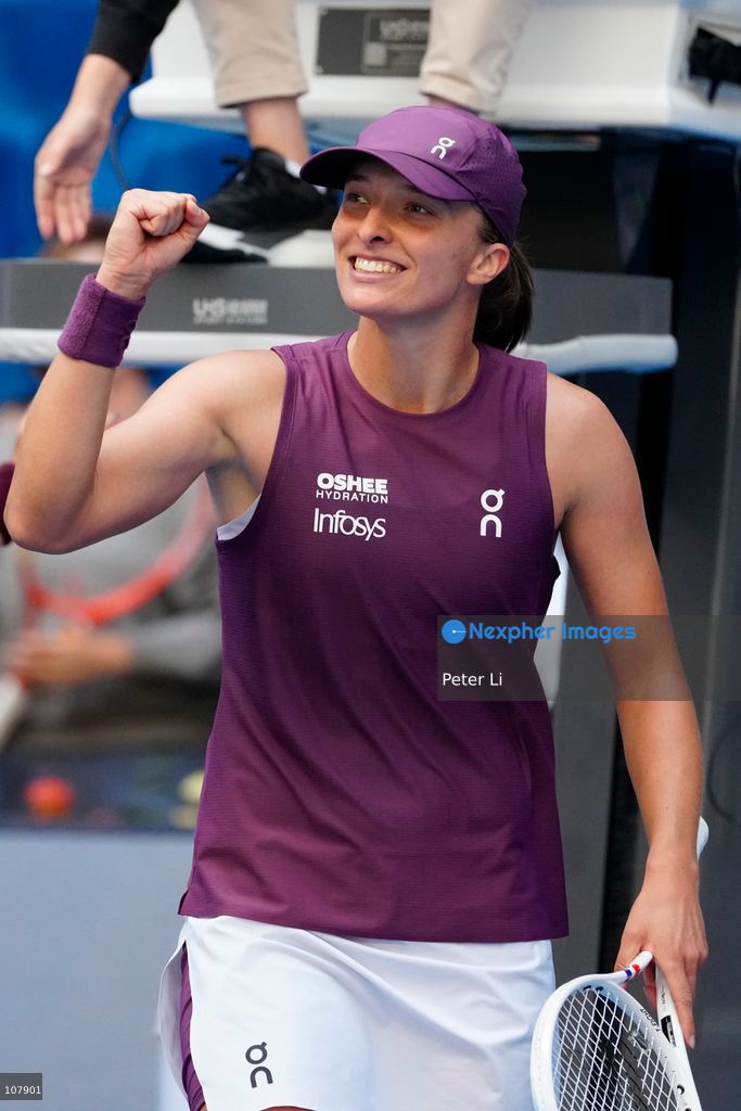 Iga Swiatek of Poland in action against Iva Jovic of the United States during Women's Singles Round of 16 match on day eight of China Open at the National Tennis Center on October 7, 2026 in Beijing, China. (Photo by Peter Li/Nexpher Images)