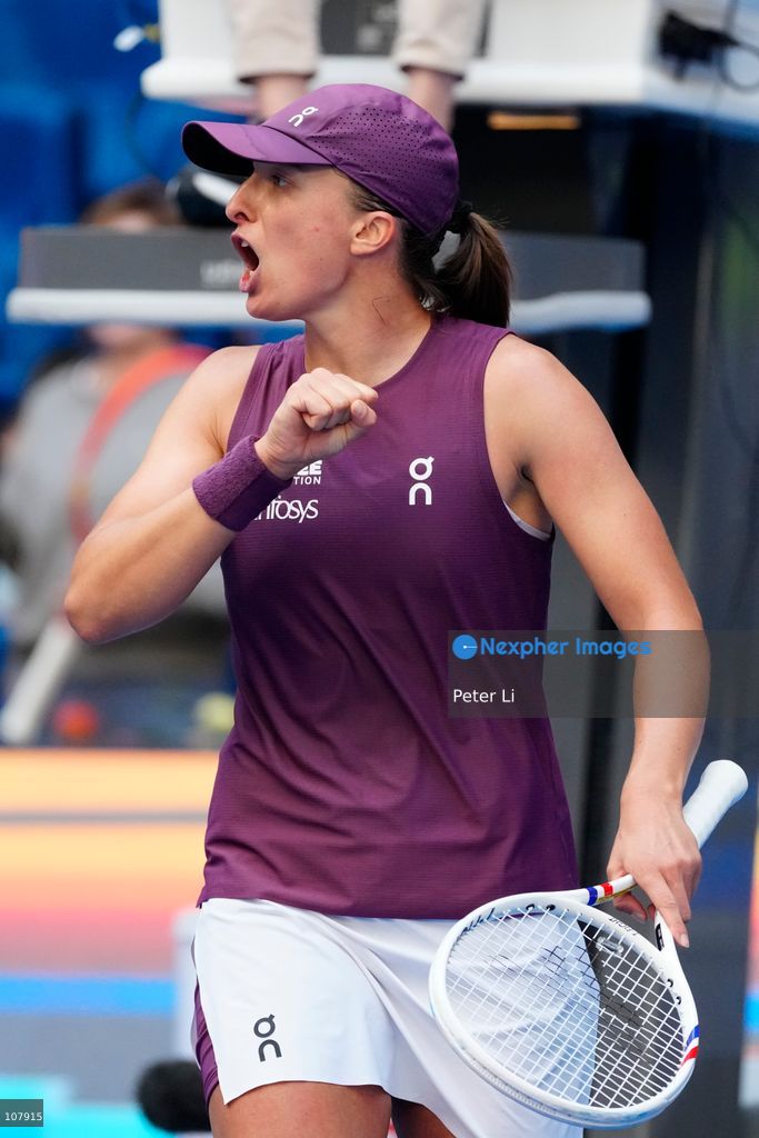 Iga Swiatek of Poland in action against Iva Jovic of the United States during Women's Singles Round of 16 match on day eight of China Open at the National Tennis Center on October 7, 2026 in Beijing, China. (Photo by Peter Li/Nexpher Images)