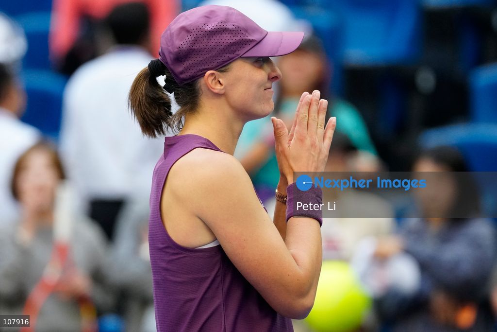 Iga Swiatek of Poland in action against Iva Jovic of the United States during Women's Singles Round of 16 match on day eight of China Open at the National Tennis Center on October 7, 2026 in Beijing, China. (Photo by Peter Li/Nexpher Images)