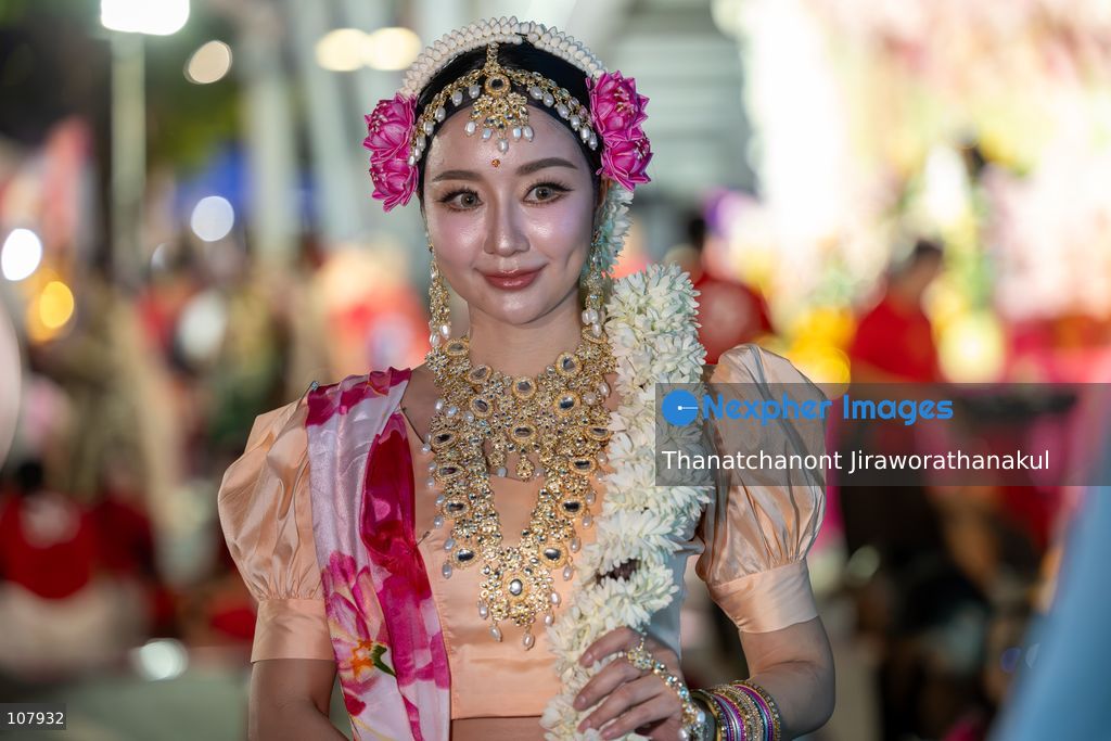 BANGKOK, THAILAND — October 20, 2026: Hindu devotees and members of the public gather along Silom Road for the annual Navaratri procession at Sri Maha Mariamman Temple, widely known as Wat Khaek. The procession marking Vijayadashami features religious ceremonies and traditional displays, reflecting the Hindu community’s faith and cultural heritage in Thailand. (Photo by Thanatchanont Jiraworathanakul/Nexpher Images)