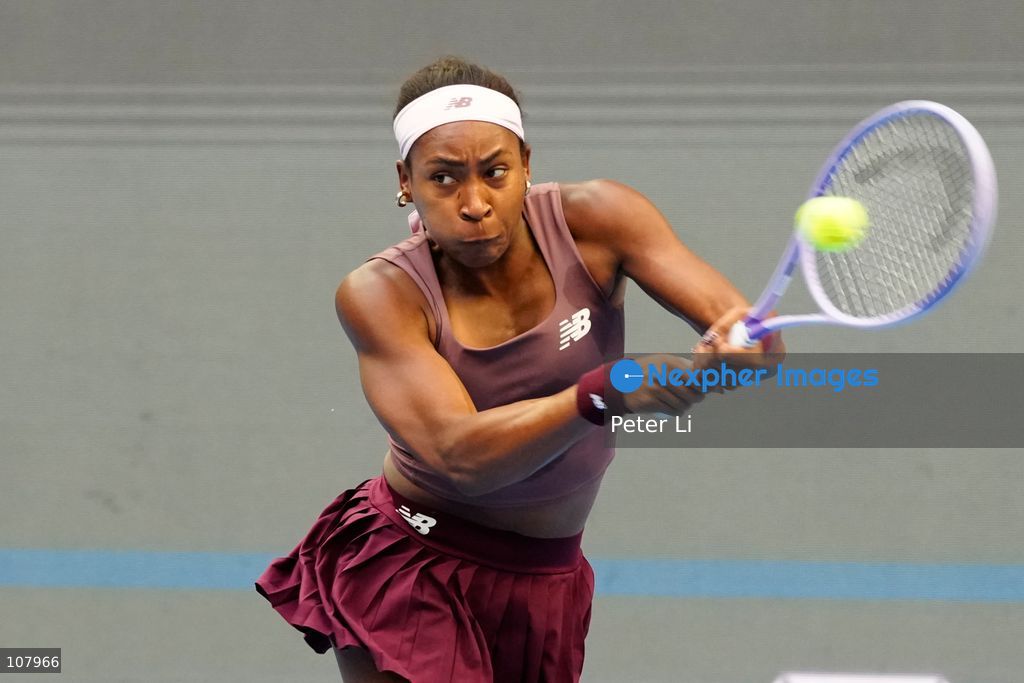 Coco Gauff of the United States in action against Elise Mertens of Belgium during Women's Singles Round of 16 match on day eight of China Open at the National Tennis Center on October 7, 2026 in Beijing, China. (Photo by Peter Li/Nexpher Images)
