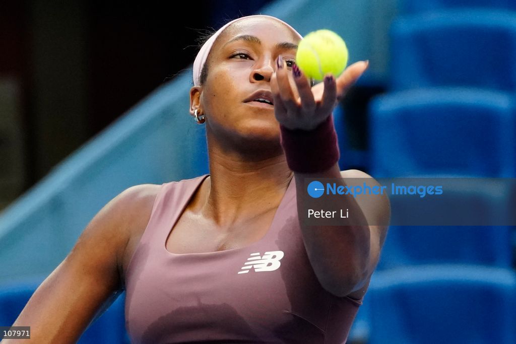 Coco Gauff of the United States in action against Elise Mertens of Belgium during Women's Singles Round of 16 match on day eight of China Open at the National Tennis Center on October 7, 2026 in Beijing, China. (Photo by Peter Li/Nexpher Images)