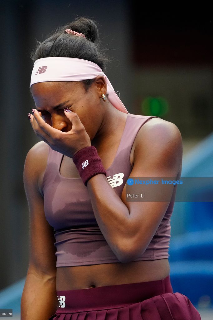 Coco Gauff of the United States in action against Elise Mertens of Belgium during Women's Singles Round of 16 match on day eight of China Open at the National Tennis Center on October 7, 2026 in Beijing, China. (Photo by Peter Li/Nexpher Images)