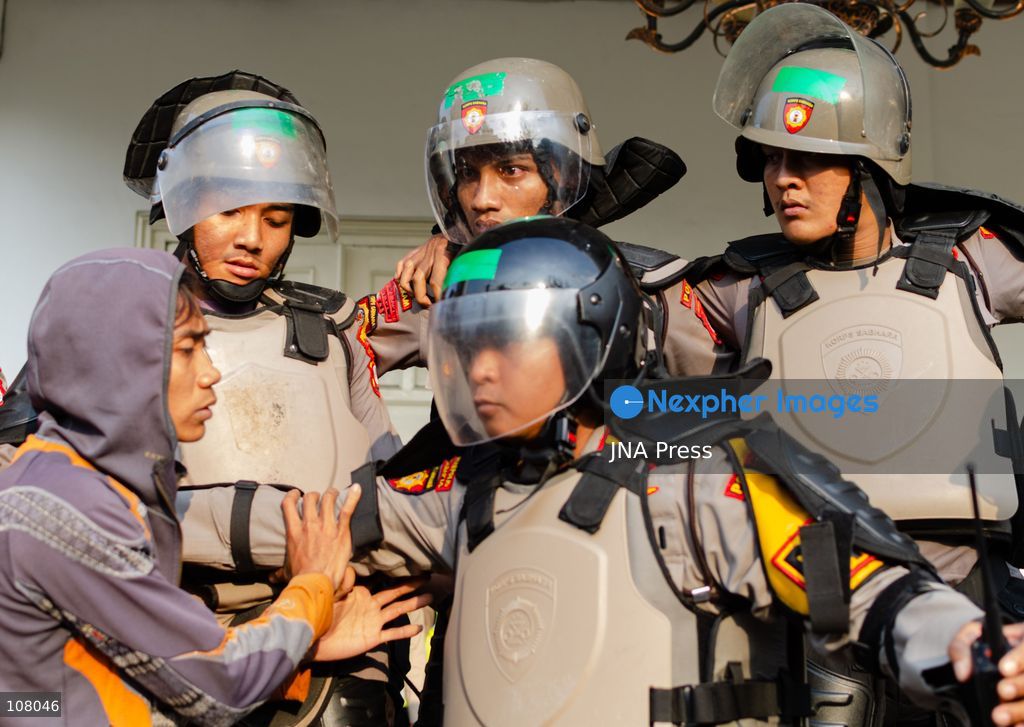 YOGYAKARTA, INDONESIA, OCTOBER 20, 2026: University students and activists hold banners and flags during a demonstration outside the Regional People's Representative Council (DPRD) building in Yogyakarta. The rally marks two years of President Prabowo Subianto and Vice President Gibran Rakabuming Raka’s administration, with protesters calling for policy reforms and greater government accountability. (Photo by Messa Adi Saputra/JNA Press via Nexpher Images)