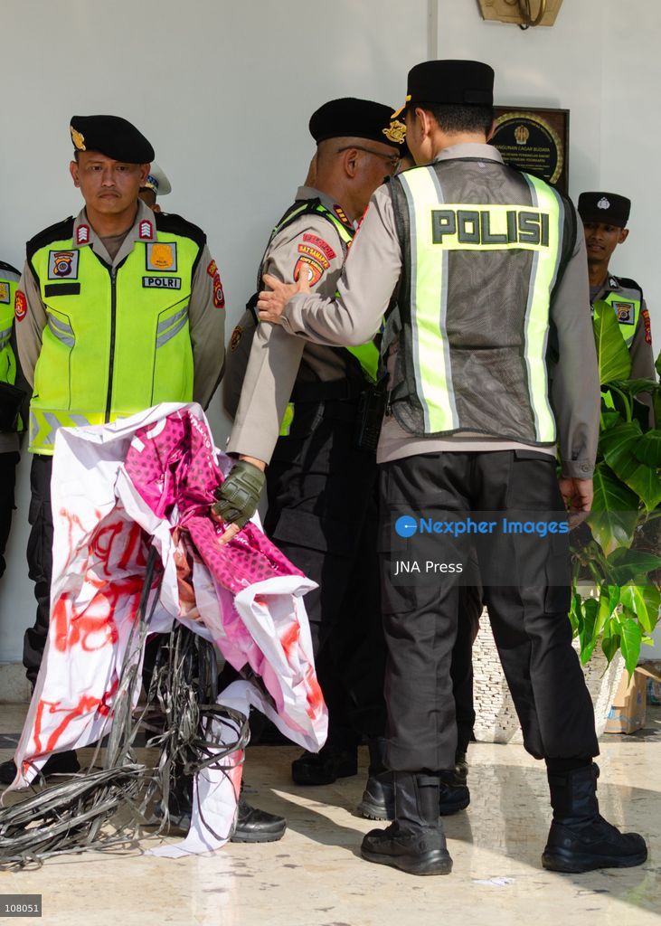 YOGYAKARTA, INDONESIA, OCTOBER 20, 2026: University students and activists hold banners and flags during a demonstration outside the Regional People's Representative Council (DPRD) building in Yogyakarta. The rally marks two years of President Prabowo Subianto and Vice President Gibran Rakabuming Raka’s administration, with protesters calling for policy reforms and greater government accountability. (Photo by Messa Adi Saputra/JNA Press via Nexpher Images)