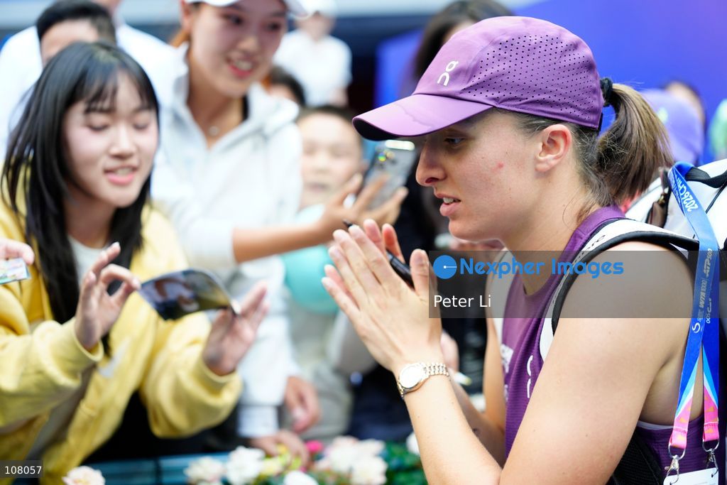Iga Swiatek of Poland in action against Iva Jovic of the United States during Women's Singles Round of 16 match on day eight of China Open at the National Tennis Center on October 7, 2026 in Beijing, China. (Photo by Peter Li/Nexpher Images)