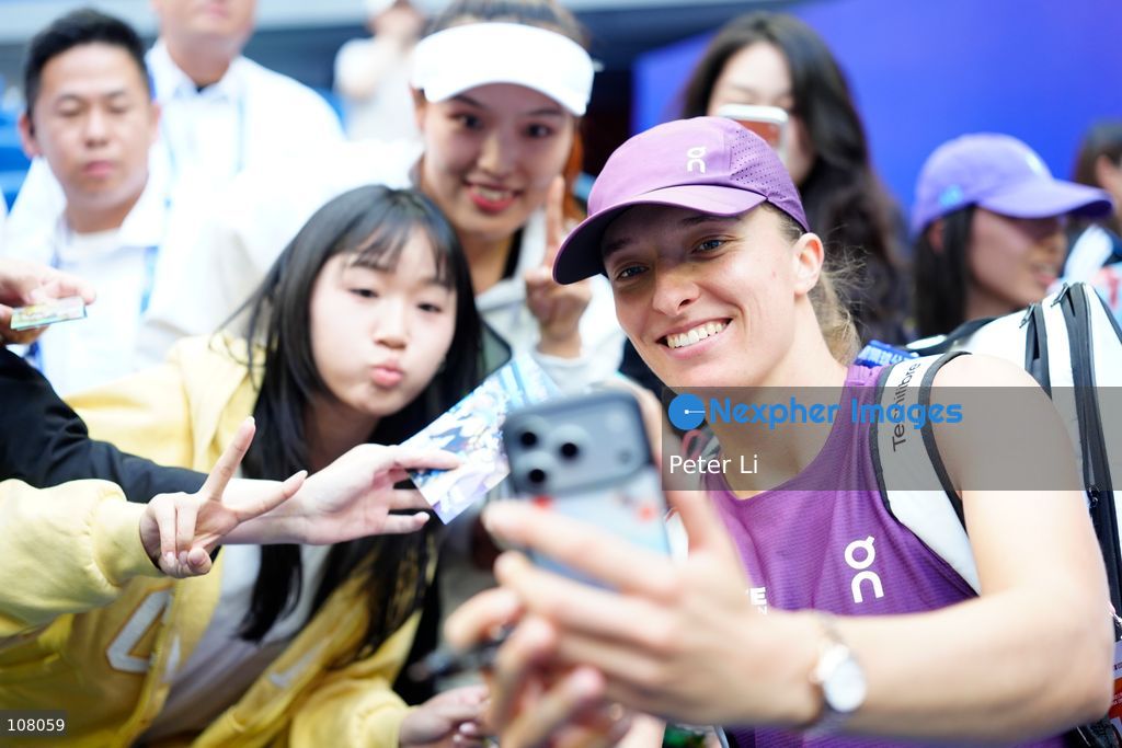 Iga Swiatek of Poland in action against Iva Jovic of the United States during Women's Singles Round of 16 match on day eight of China Open at the National Tennis Center on October 7, 2026 in Beijing, China. (Photo by Peter Li/Nexpher Images)