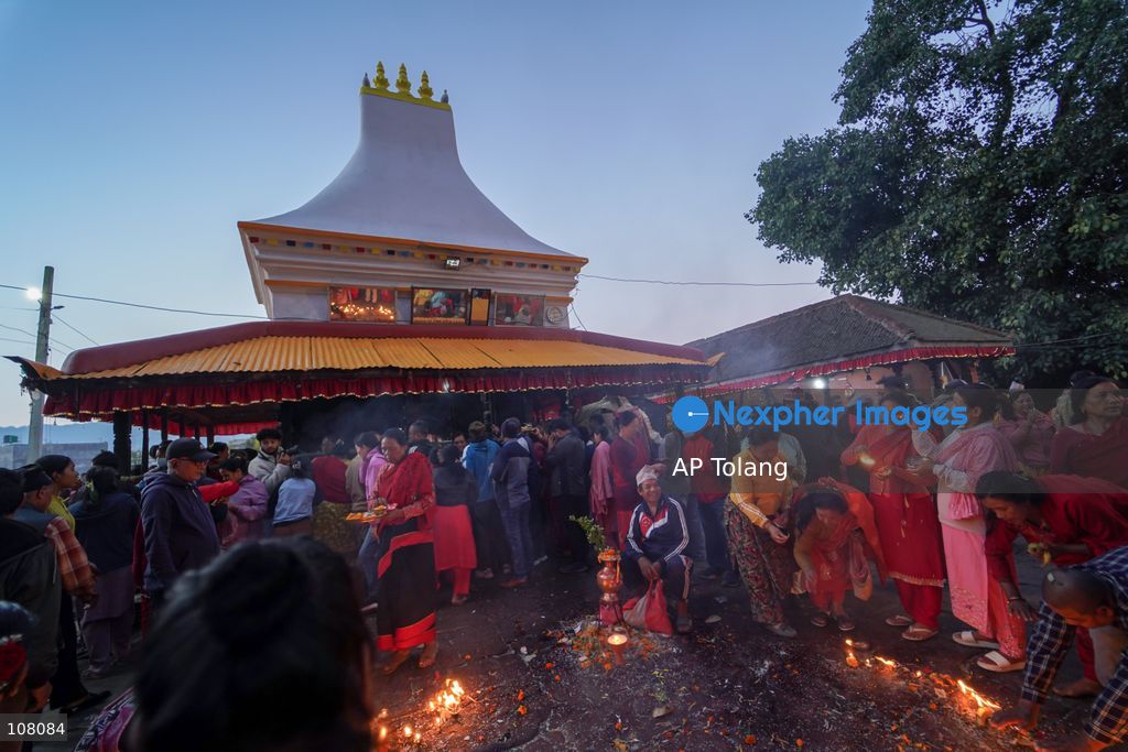 BHAKTAPUR, NEPAL – October 21, 2026: Hindu devotees perform a religious ritual by lighting oil lamps at the premises of Brahmayani Temple in Bhaktapur, Nepal. marking Vijaya Dashami, the tenth day of Dashain, Nepal’s biggest Hindu festival. Photo by Ambir Tolang/JNA Press (Photo by AP Tolang/Nexpher Images)