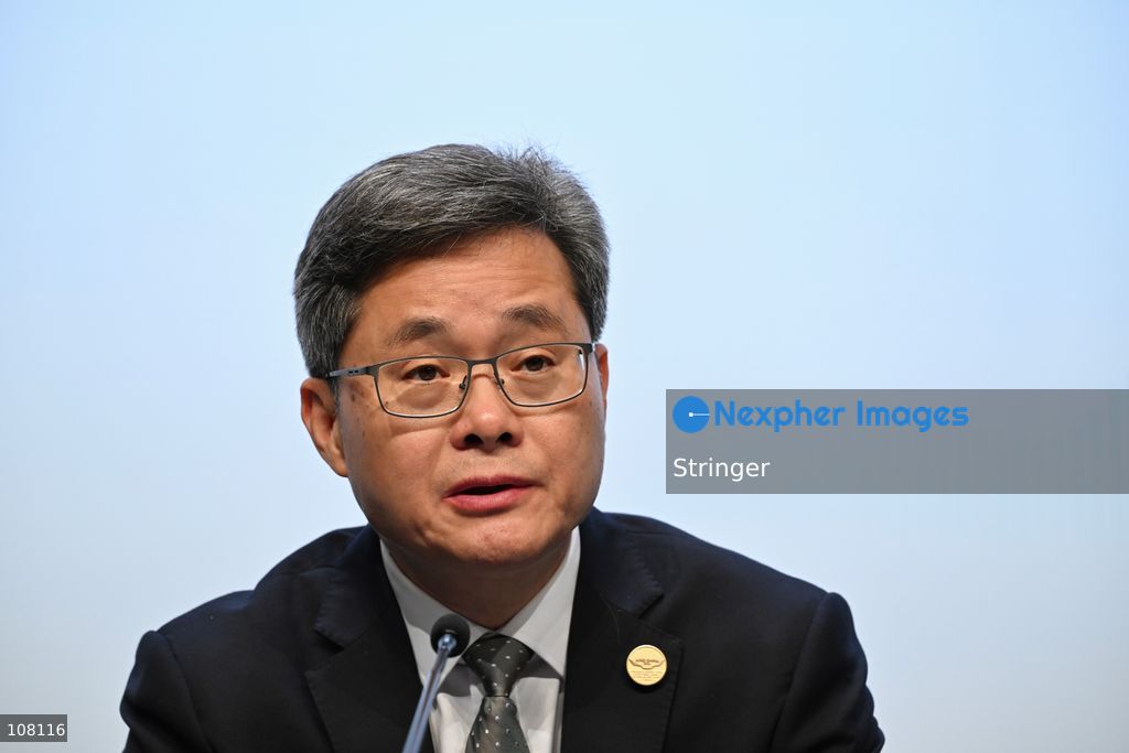 Lan Fo'an, China's Finance Minister speaking at Press Conference during APEC Finance Ministers' Meeting on October 21, 2026 in Hong Kong. (Photo by Stringer/Nexpher Images)