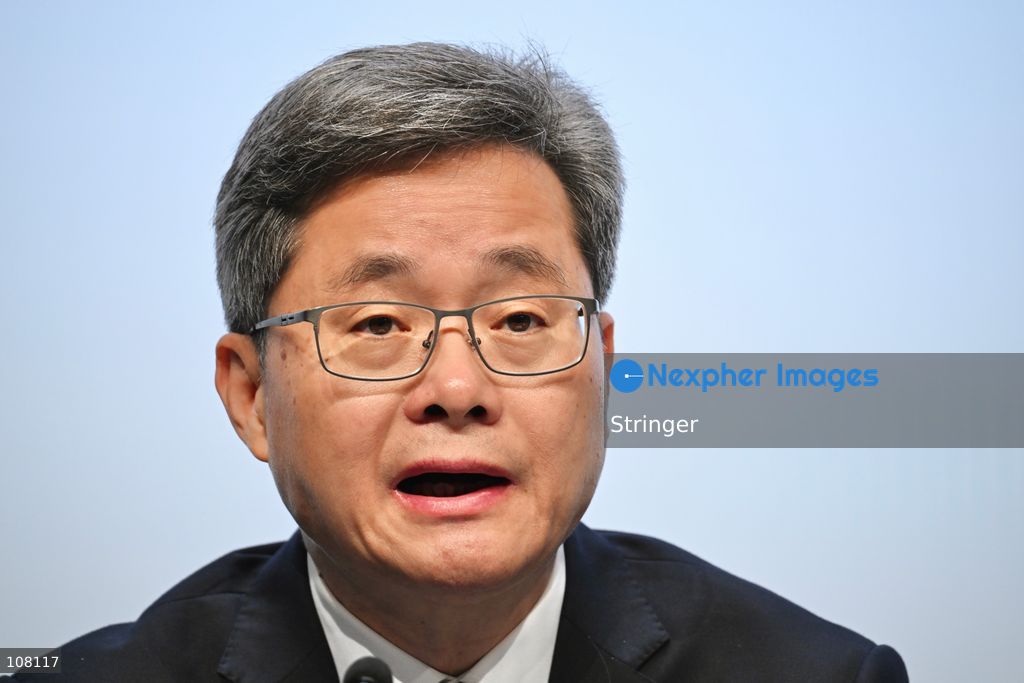 Lan Fo'an, China's Finance Minister speaking at Press Conference during APEC Finance Ministers' Meeting on October 21, 2026 in Hong Kong. (Photo by Stringer/Nexpher Images)