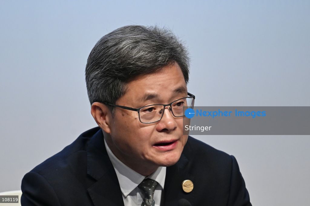 Lan Fo'an, China's Finance Minister speaking at Press Conference during APEC Finance Ministers' Meeting on October 21, 2026 in Hong Kong. (Photo by Stringer/Nexpher Images)