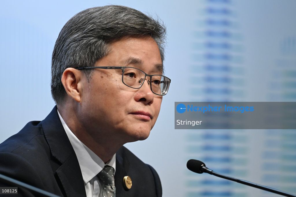 Lan Fo'an, China's Finance Minister attends Press Conference during APEC Finance Ministers' Meeting on October 21, 2026 in Hong Kong. (Photo by Stringer/Nexpher Images)