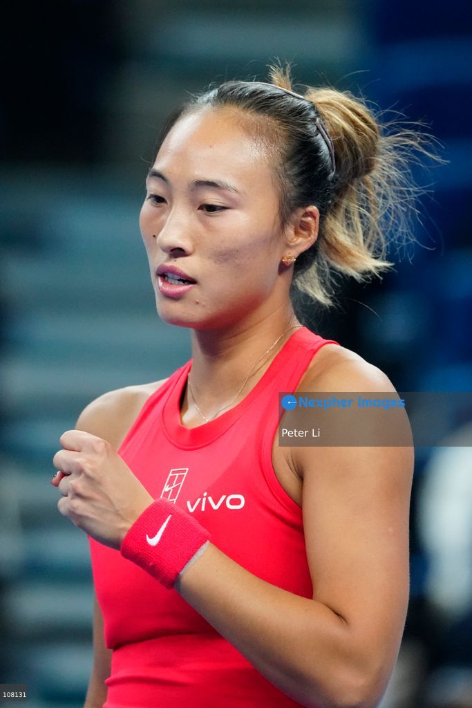Qinwen Zheng of China in action against Alina Charaeva of Armenia during Women's Singles Round of 16 match on day eight of China Open at the National Tennis Center on October 7, 2026 in Beijing, China. (Photo by Peter Li/Nexpher Images)