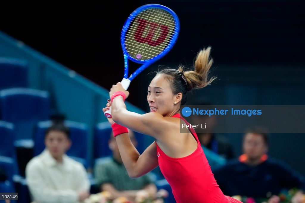 Qinwen Zheng of China in action against Alina Charaeva of Armenia during Women's Singles Round of 16 match on day eight of China Open at the National Tennis Center on October 7, 2026 in Beijing, China. (Photo by Peter Li/Nexpher Images)