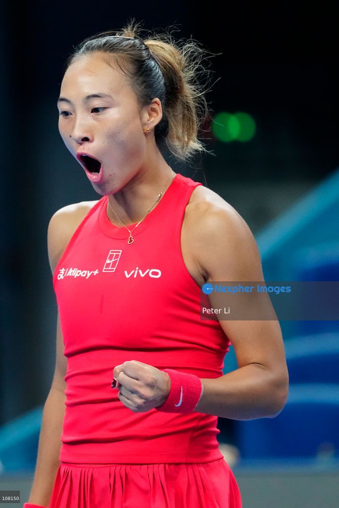 Qinwen Zheng of China in action against Alina Charaeva of Armenia during Women's Singles Round of 16 match on day eight of China Open at the National Tennis Center on October 7, 2026 in Beijing, China. (Photo by Peter Li/Nexpher Images)