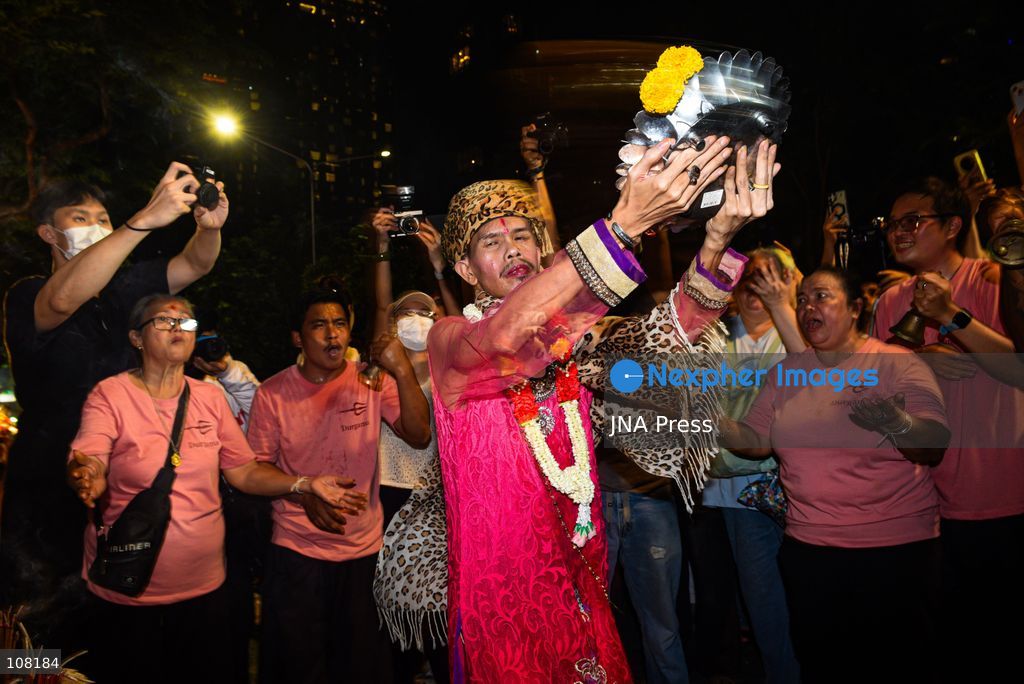 BANGKOK, THAILAND - OCTOBER 20, 2026: Devotees take part in a traditional procession at Sri Maha Mariamman Temple, also known as Wat Khaek Silom, on Vijayadashami, which marks the end of the annual Navratri festival. (Photo by Ekkasit chimpinit/JNA Press via Nexpher Images)