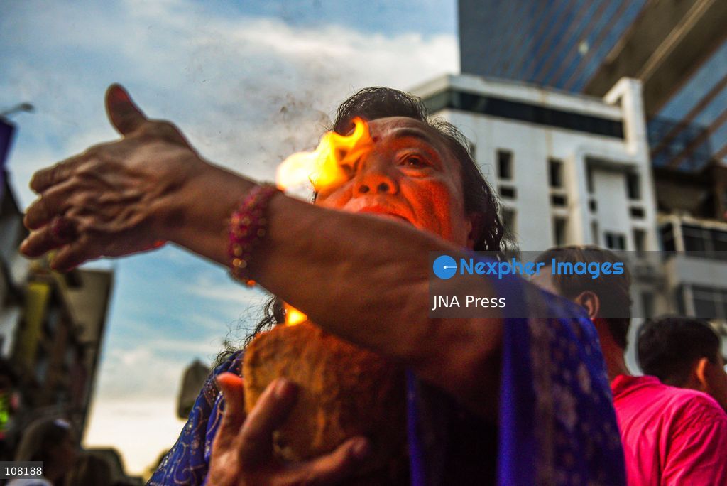 BANGKOK, THAILAND - OCTOBER 20, 2026: Devotees take part in a traditional procession at Sri Maha Mariamman Temple, also known as Wat Khaek Silom, on Vijayadashami, which marks the end of the annual Navratri festival. (Photo by Ekkasit chimpinit/JNA Press via Nexpher Images)