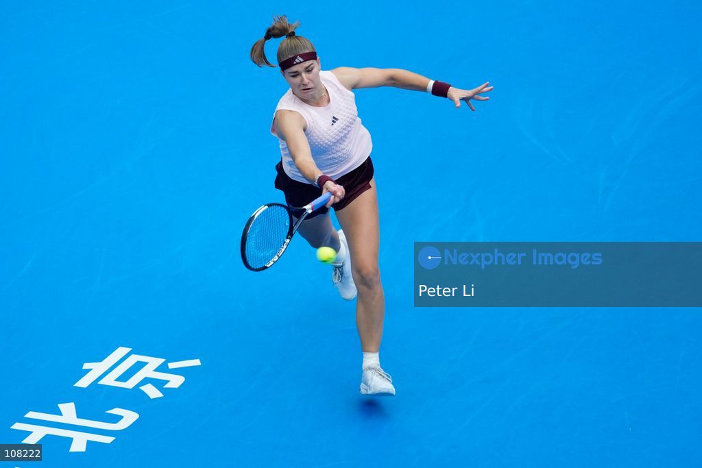 Karolina Muchova of Czech Republic in action against Nikola Bartunkova of Czech Republic in the Women's Singles Quarter Final on day nine of China Open at the National Tennis Center on October 8, 2026 in Beijing, China. (Photo by Peter Li/Nexpher Images)