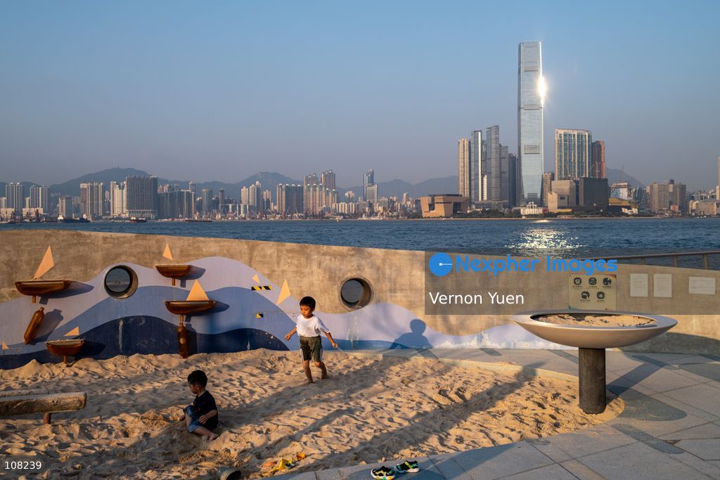 Children playing sand at a playground on October 21, 2026 in Hong Kong. (Photo by Vernon Yuen/Nexpher Images)