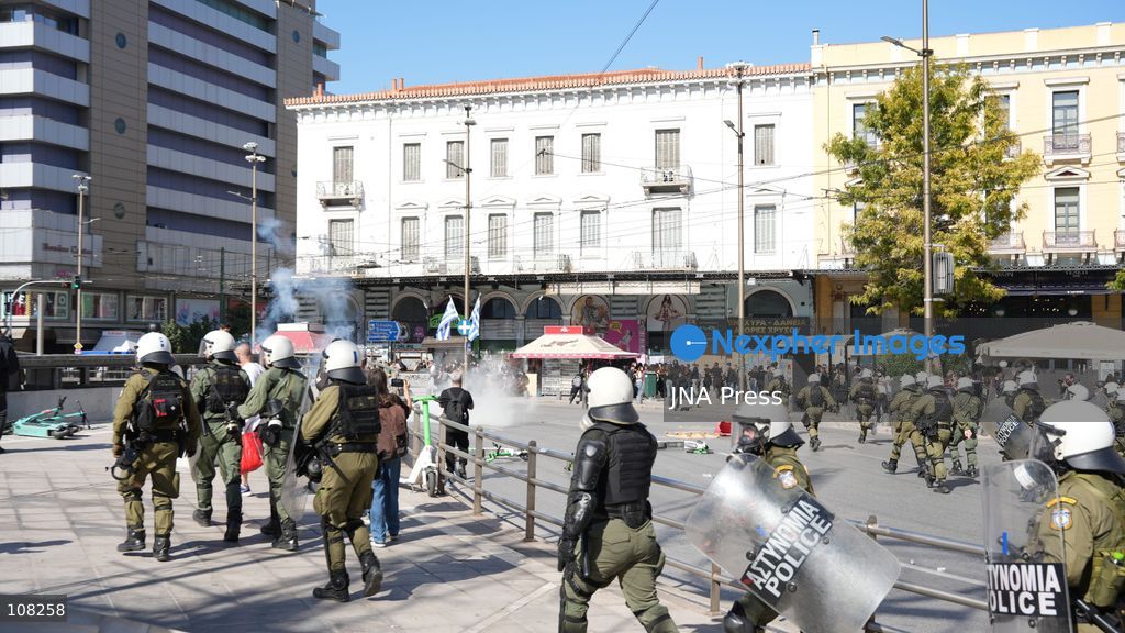 ATHENS, GREECE, OCTOBER 21, 2026: Students and educators march through central Athens towards the Greek Parliament during nationwide education protests and teachers’ strike action. Demonstrators demand increased public education funding, improved school facilities, smaller classes and higher teachers’ salaries, while opposing education privatisation. (Photo by Vedat Yeler/JNA Press via Nexpher Images)