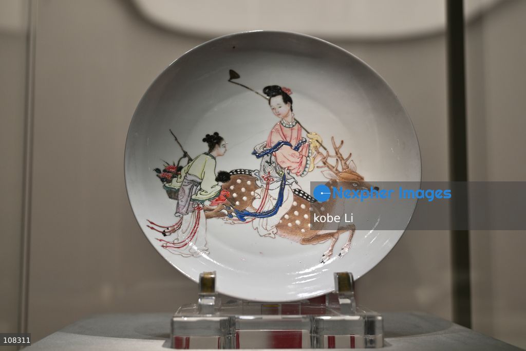 A painted enamel peony' bowland cover qing dynasty, displaying at Christie's Asia Pacific Headquarters on October 22, 2026 in Hong Kong. (Photo by kobe Li/Nexpher Images)