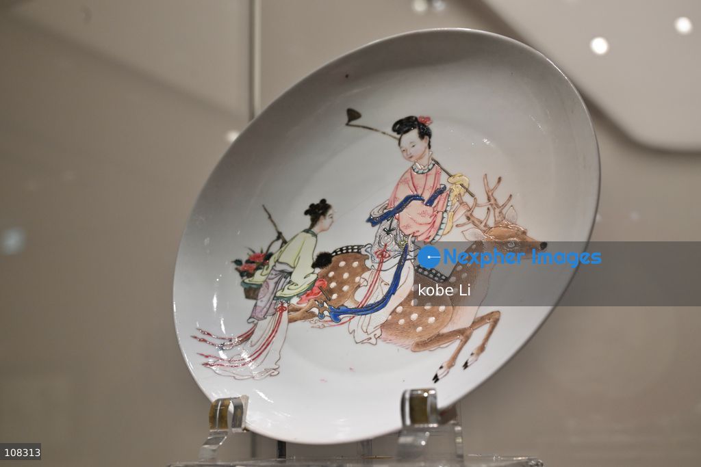 A painted enamel peony' bowland cover qing dynasty, displaying at Christie's Asia Pacific Headquarters on October 22, 2026 in Hong Kong. (Photo by kobe Li/Nexpher Images)