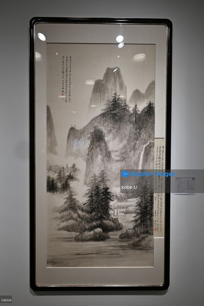 Secluded Dwelling in the Hills, an artwork of Zhang Daqian, displaying at Christie's Asia Pacific Headquarters on October 22, 2026 in Hong Kong. (Photo by kobe Li/Nexpher Images)