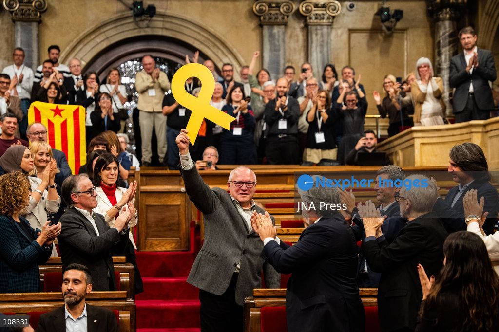 BARCELONA, SPAIN - OCTOBER 22, 2026. Former Catalan Culture Minister and Junts per Catalunya MP Lluís Puig addresses the regional chamber at the Parliament of Catalonia. Puig spoke during a parliamentary session following his return to Catalonia after nine years in exile in Belgium, where he fled in late 2017 in the wake of the unconstitutional independence. (Photo by Marc Asensio Clupes/JNA Press via Nexpher Images)