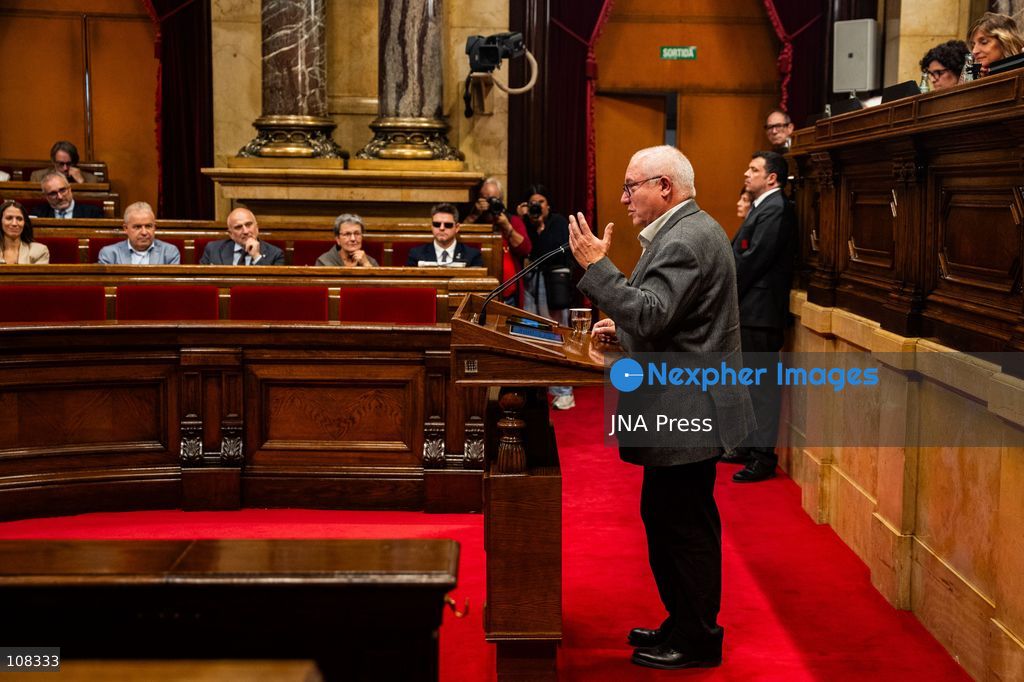 BARCELONA, SPAIN - OCTOBER 22, 2026. Former Catalan Culture Minister and Junts per Catalunya MP Lluís Puig addresses the regional chamber at the Parliament of Catalonia. Puig spoke during a parliamentary session following his return to Catalonia after nine years in exile in Belgium, where he fled in late 2017 in the wake of the unconstitutional independence. (Photo by Marc Asensio Clupes/JNA Press via Nexpher Images)