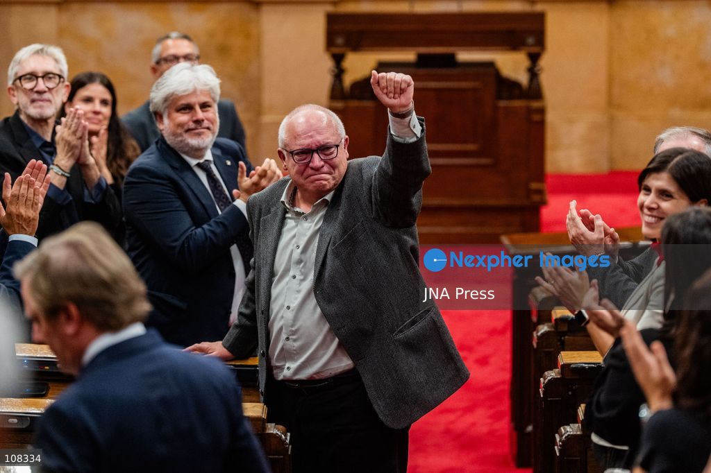 BARCELONA, SPAIN - OCTOBER 22, 2026. Former Catalan Culture Minister and Junts per Catalunya MP Lluís Puig addresses the regional chamber at the Parliament of Catalonia. Puig spoke during a parliamentary session following his return to Catalonia after nine years in exile in Belgium, where he fled in late 2017 in the wake of the unconstitutional independence. (Photo by Marc Asensio Clupes/JNA Press via Nexpher Images)