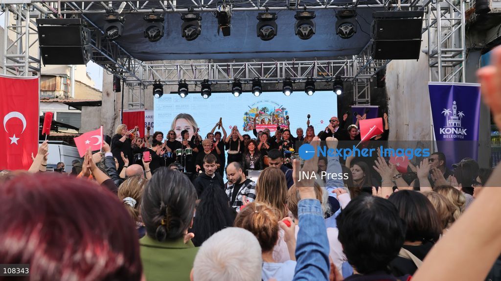 IZMIR, TÜRKIYE, OCTOBER 22, 2026: Participants parade through the historic Kemeraltı Bazaar during the opening of the Kemeraltı Festival. The two-day event features street performances, concerts, workshops and cultural activities celebrating the area’s heritage. Kemeraltı forms part of the Historical Port City of Izmir, included on UNESCO’s World Heritage Tentative List since 2020. (Photo by Turgay Kilic/JNA Press via Nexpher Images)