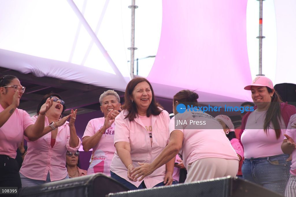 CARACAS, VENEZUELA, OCTOBER 22, 2026: Participants march in Caracas to mark Breast Cancer Awareness Month, also known as Pink Month. The mobilisation, called by the ruling United Socialist Party of Venezuela (PSUV), raises awareness of breast cancer and expresses support for people affected by the disease. (Photo by Moisés Quintero/JNA Press via Nexpher Images)